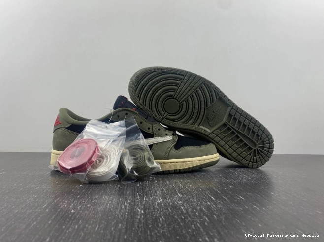 Official Maikesneakers OLIVE' DM7866-002 SP SCOTT TRAVIS X 'BLACK JORDAN 1 OG AIR LOW 0729